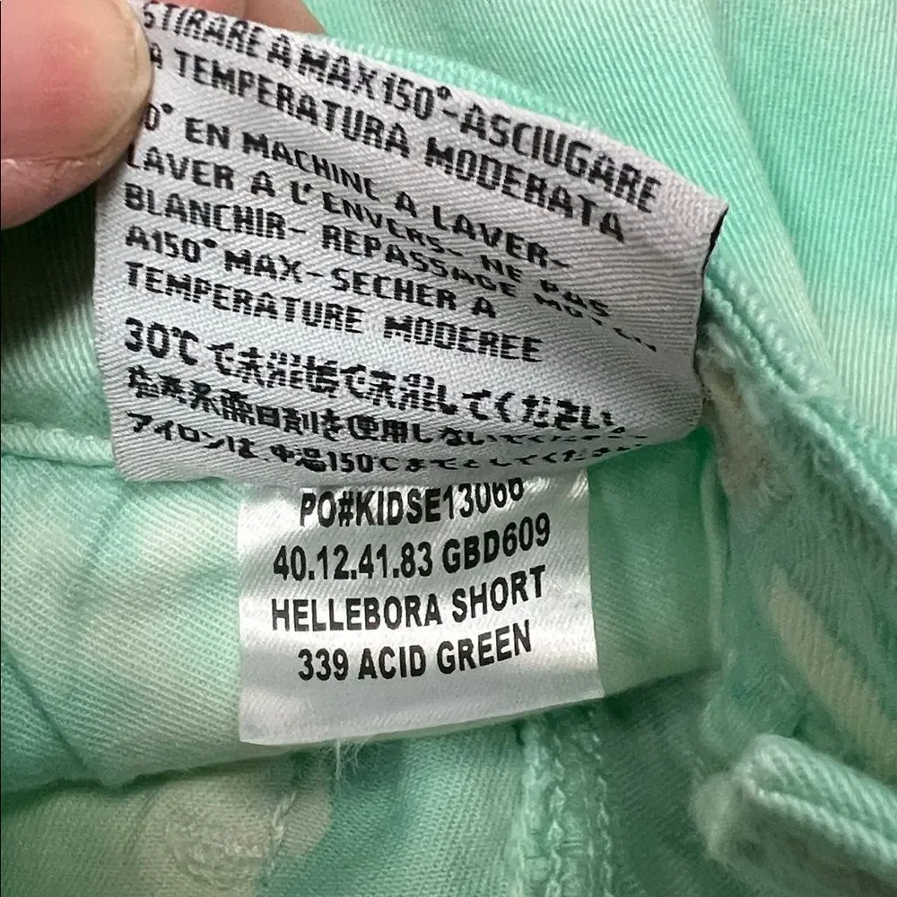 Notify Acid Green Hellabora Short denim size 4 NWT